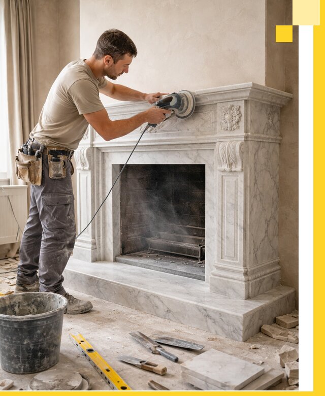 Изготовление и установка мраморных каминов в Миассе под ключ