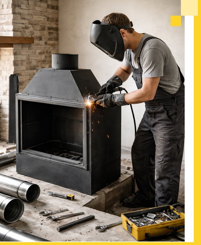 Продажа и установка металлических каминов в Миассе под ключ