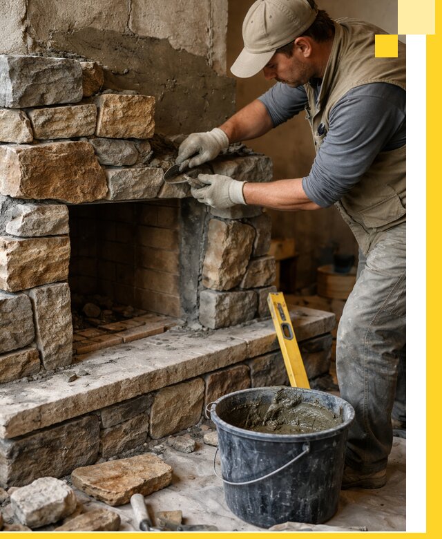 Изготовление и установка каменных каминов под ключ в Миассе