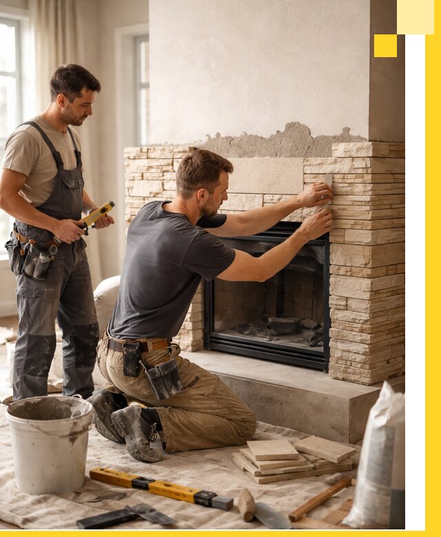 Установка и монтаж каминов для загородного дома в Миассе