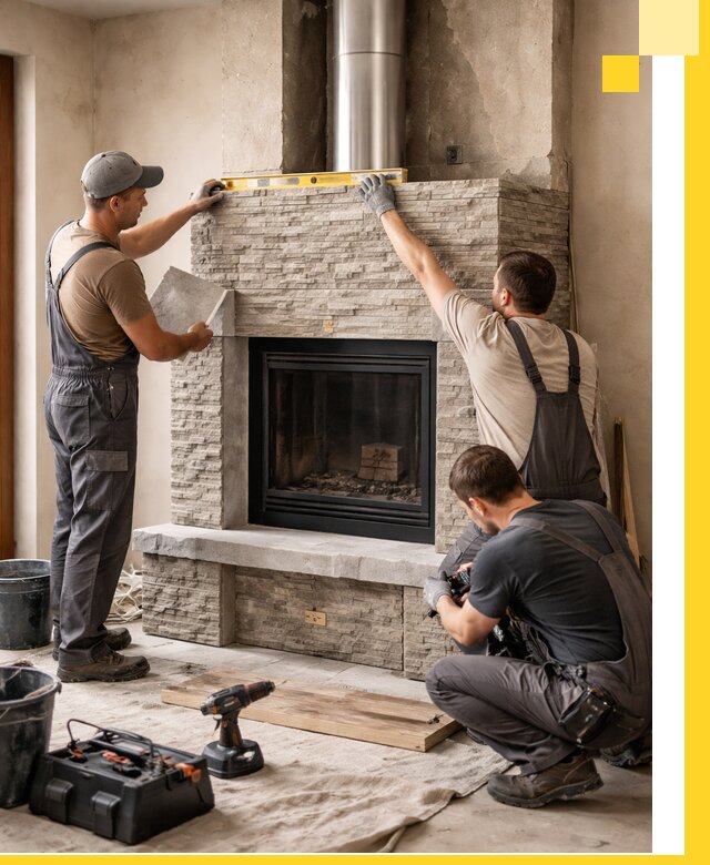 Профессиональный монтаж каминов под ключ в Миассе для дома