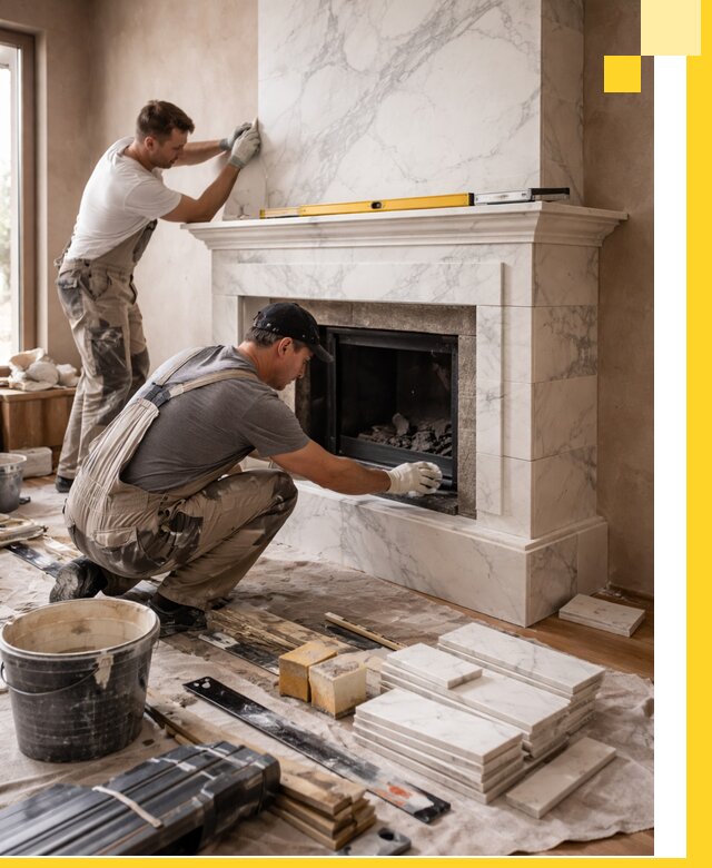 Отделка каминов в Миассе качественные облицовочные работы