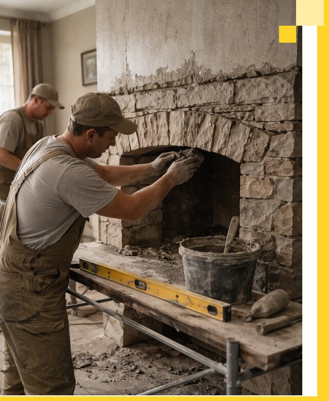 Изготовление каминов под ключ в Миассе, монтаж и отделка