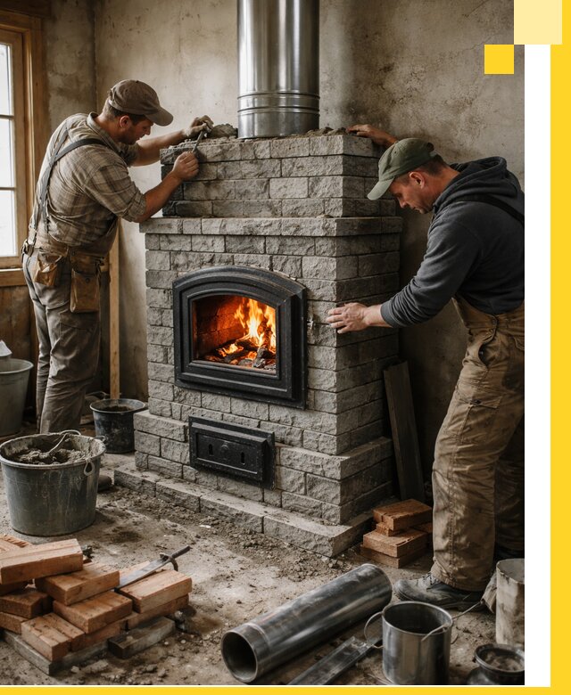 Производство, поставка и монтаж дровяных печей в Миассе