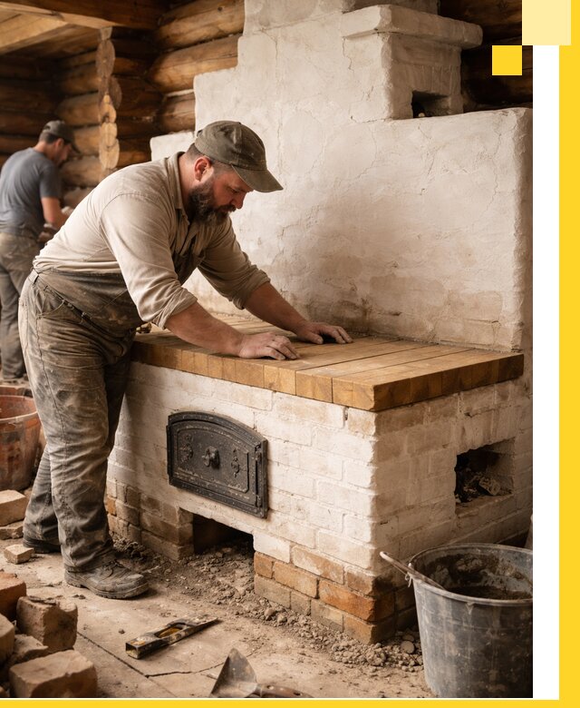 Проектирование и установка русской печи с лежанкой в Миассе