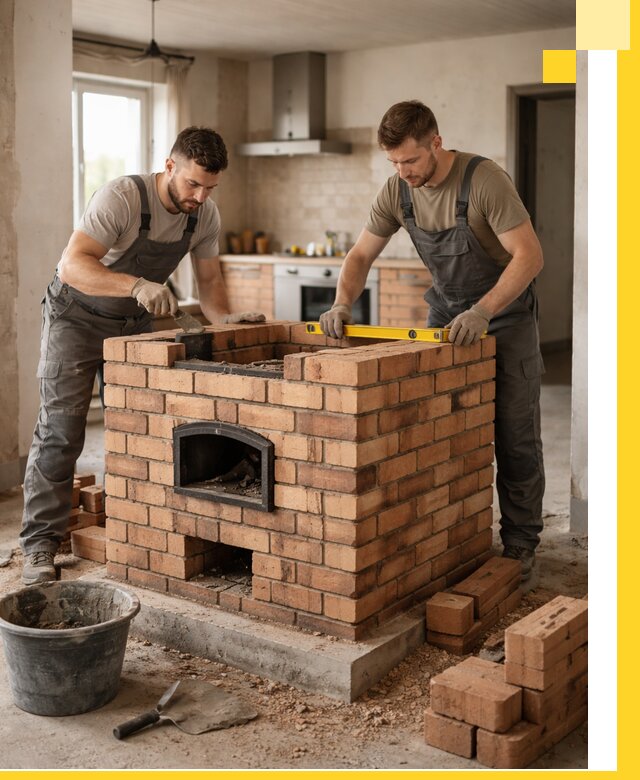 Установка и монтаж печей в частном доме в Миассе под ключ