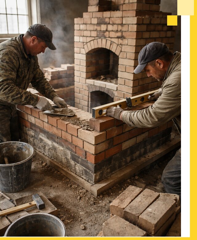 Изготовление и монтаж печей и каминов из кирпича в Миассе