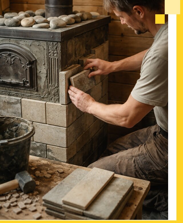 Облицовка банных печей в Миассе профессиональная отделка