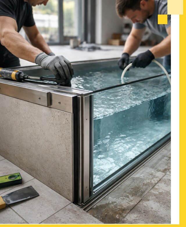 Проектирование и монтаж стеклянных бассейнов в Миассе