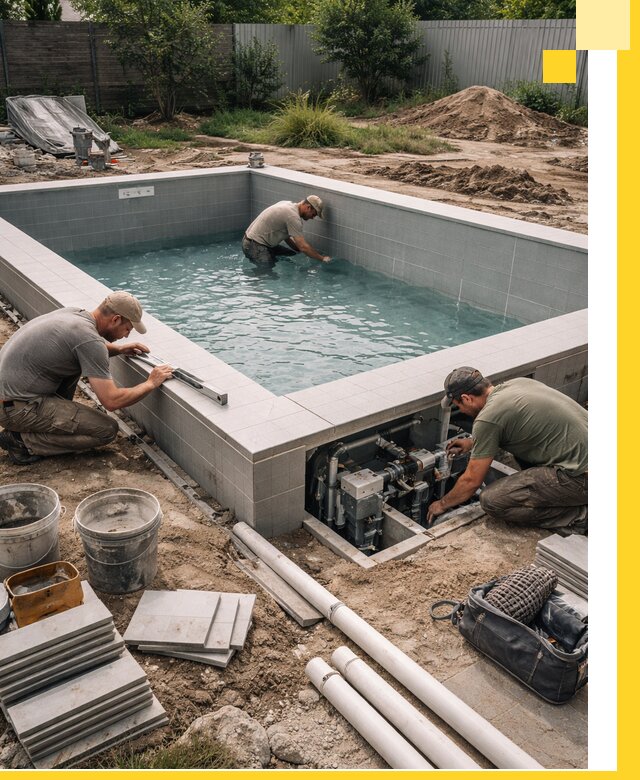 Строительство и монтаж бассейнов для дачи под ключ в Миассе