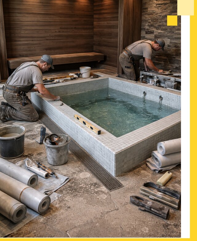 Установка и строительство бассейнов для сауны в Миассе