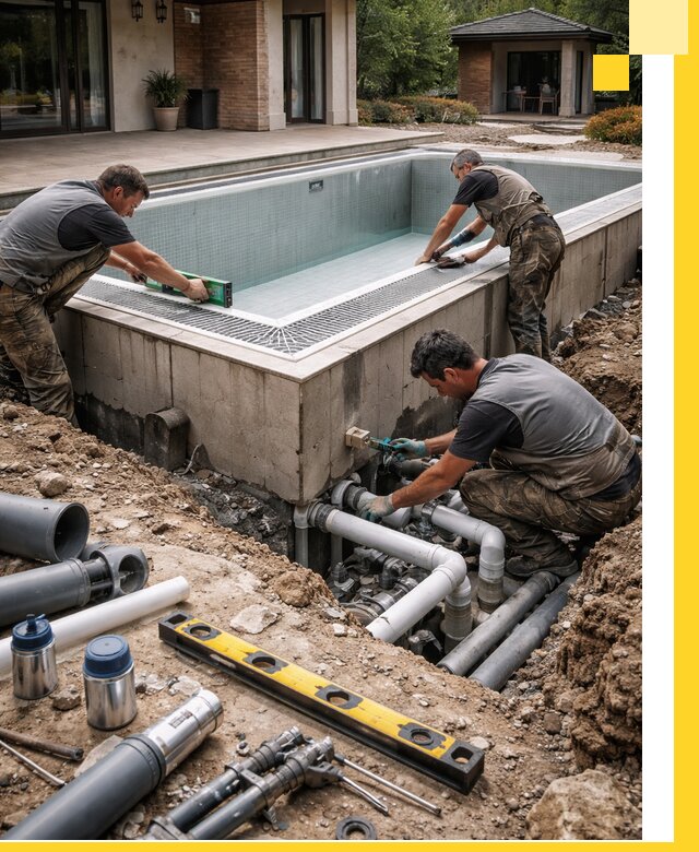 Строительство переливных бассейнов в Миассе под ключ