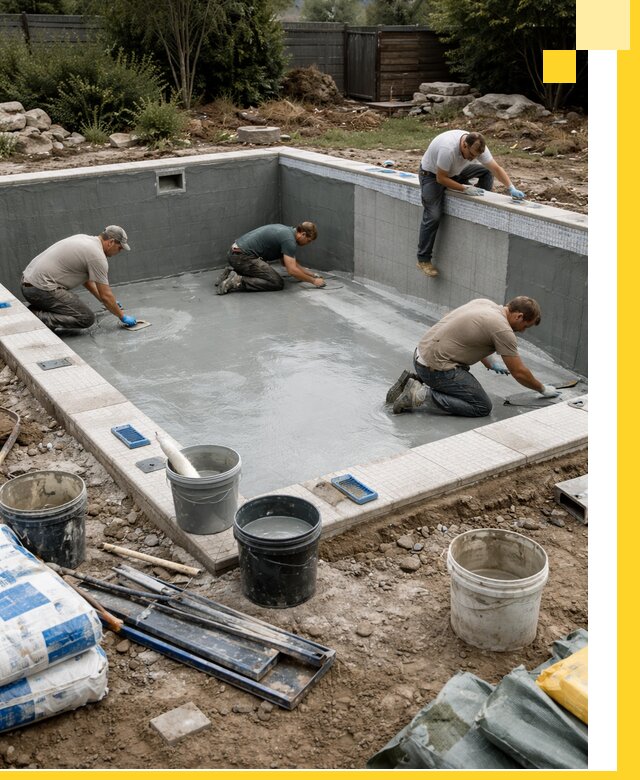 Изготовление и монтаж чаши бассейна под ключ в Миассе