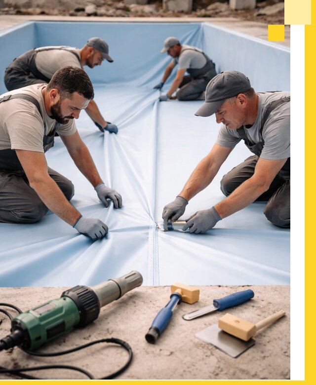 ПВХ пленка для бассейнов с монтажом и гарантией в Миассе