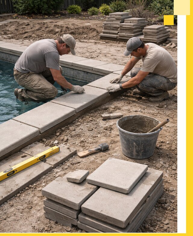 Установка и изготовление копингового камня для бассейнов в Миассе