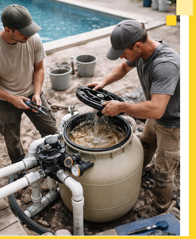 Установка и обслуживание песочных фильтров для бассейнов в Миассе