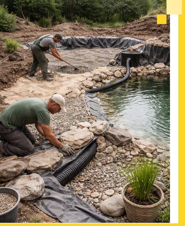 Строительство природных бассейнов и озер в Миассе под ключ