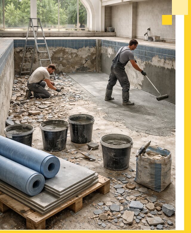 Реконструкция бассейнов в Миассе: ремонт, гидроизоляция