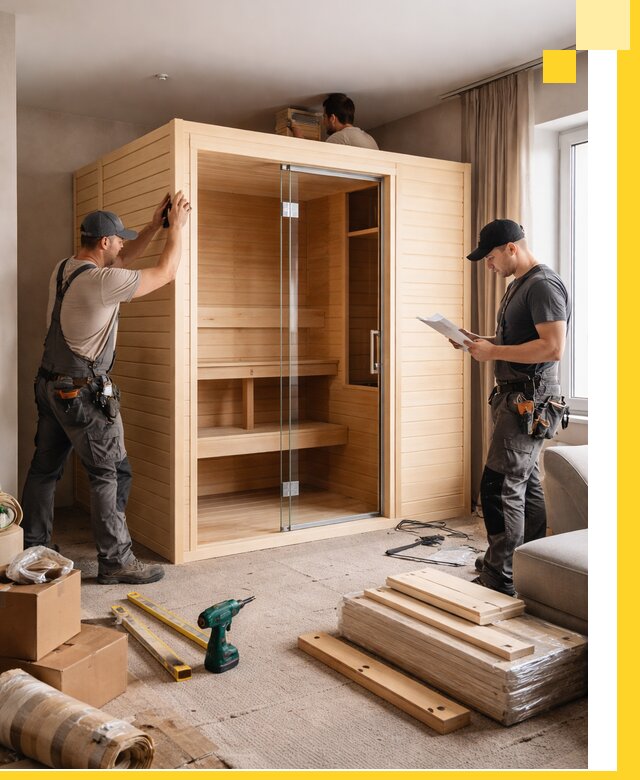 Установка и благоустройство саун в квартире в Миассе