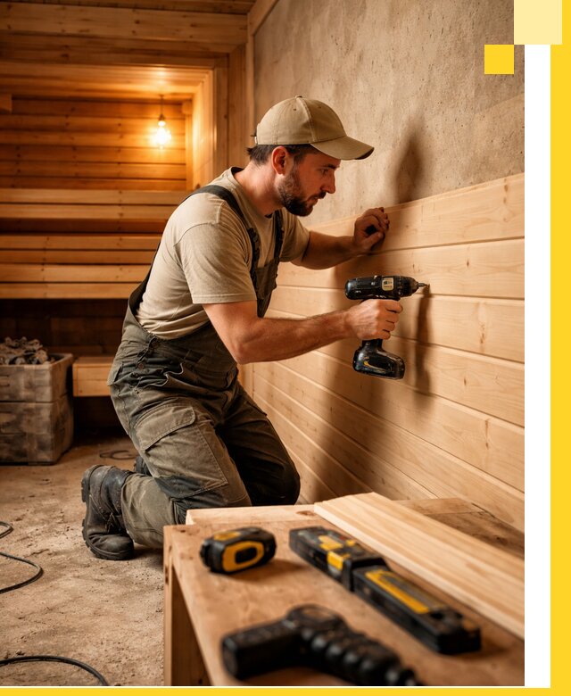 Профессиональная внутренняя отделка бани в Миассе под ключ