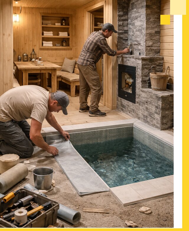 Строительство бань с комнатой отдыха под ключ в Миассе