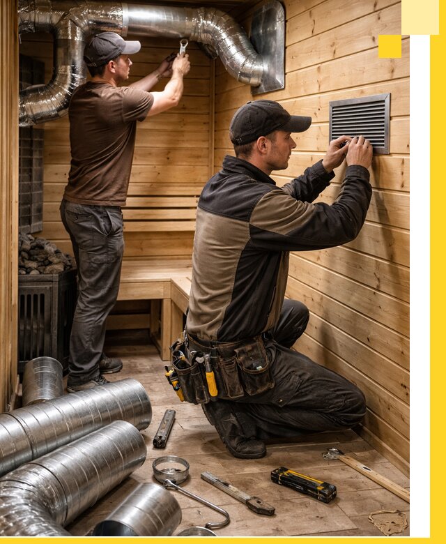 Проектирование и монтаж вентиляции бани в Миассе под ключ