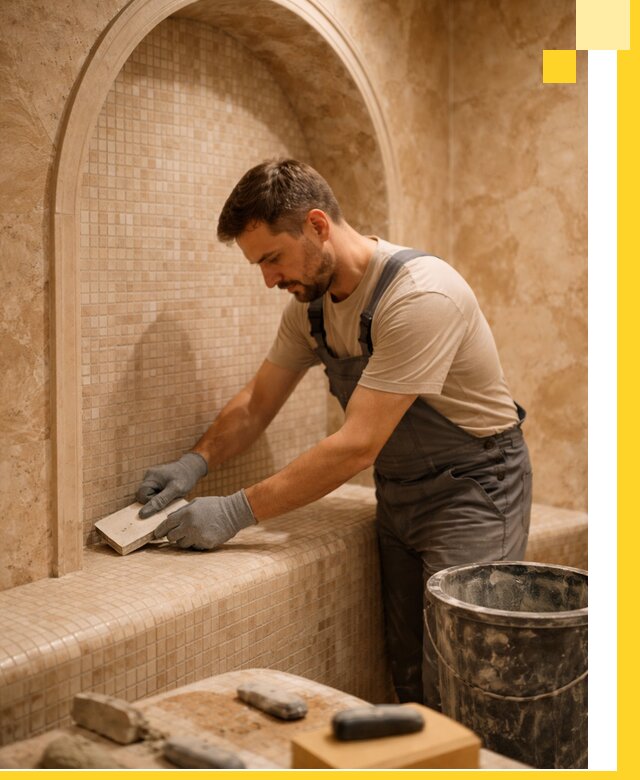 Профессиональная отделка хамамов с мозаикой под ключ в Миассе