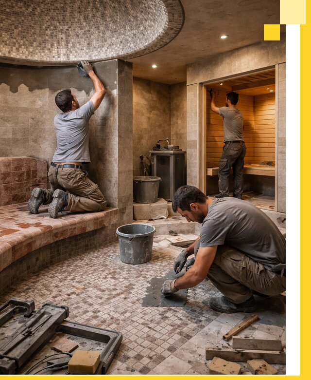 Проект и строительство хамама бани и сауны под ключ в Миассе